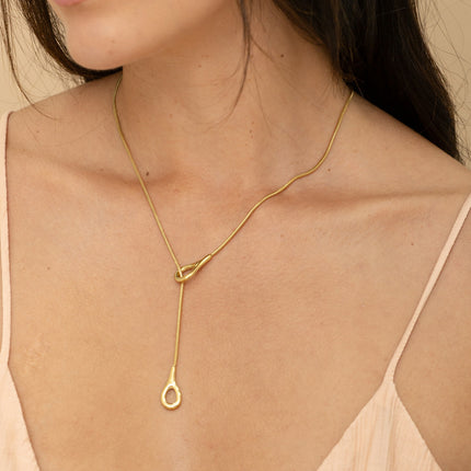 Collier en Y - maille serpent et maillons ovales