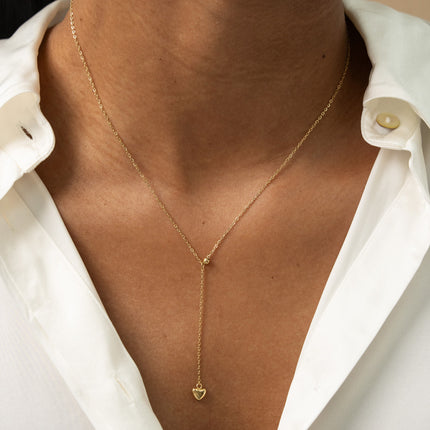 Collier Y - pendentif coeur