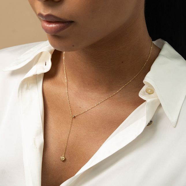 Collier Y - pendentif coeur