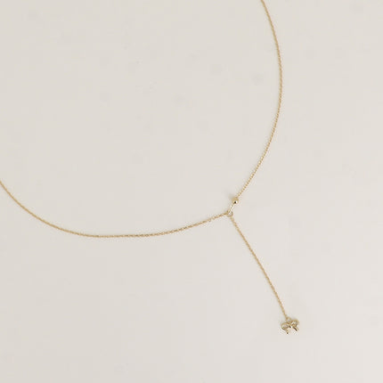 Collier Y - pendentif noeud papillon