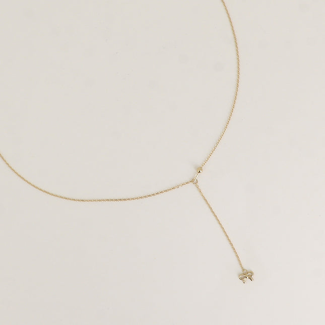 Collier Y - pendentif noeud papillon