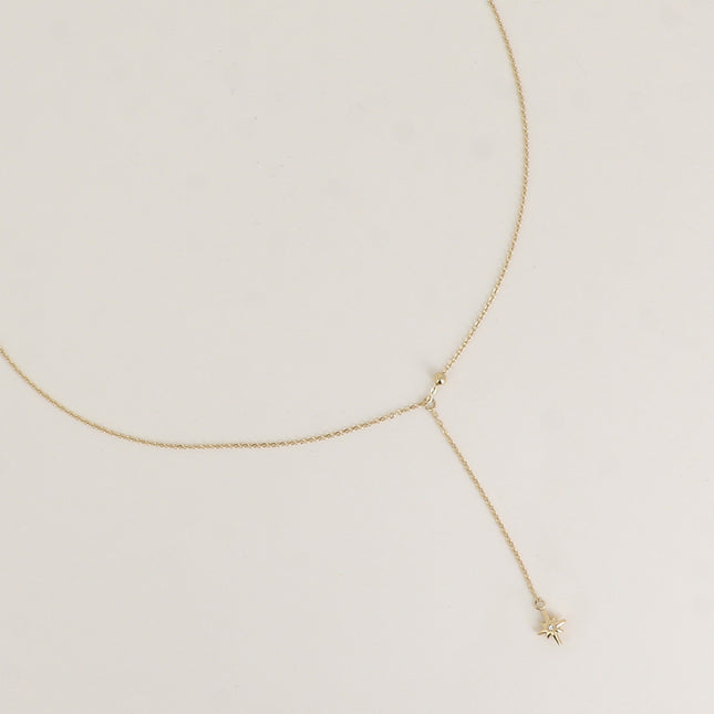 Collier Y - pendentif étoile avec cristal