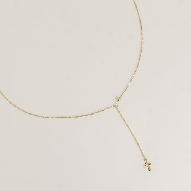 Collier Y - pendentif croix religieuse