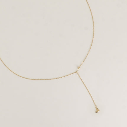 Collier Y - pendentif papillon