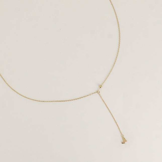 Collier Y - pendentif papillon