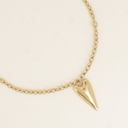 Collier - maillons ovales et coeur allongé