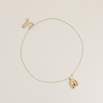 Collier - maillons ovales et pendentif drapé