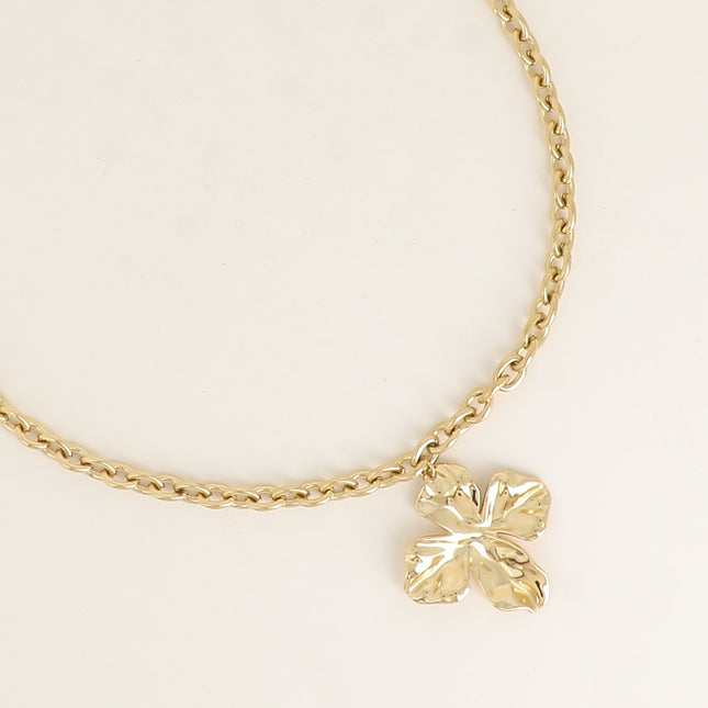 Collier - maillons ovales et feuillage