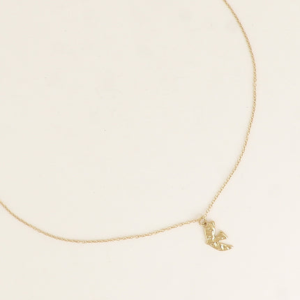 Collier - petit oiseau martelé