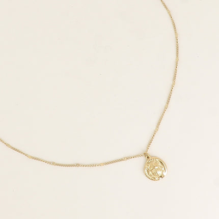Collier - pendentif rond avec scarabée