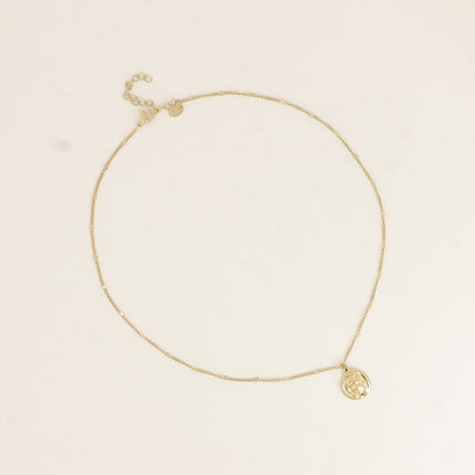 Collier - pendentif rond avec scarabée