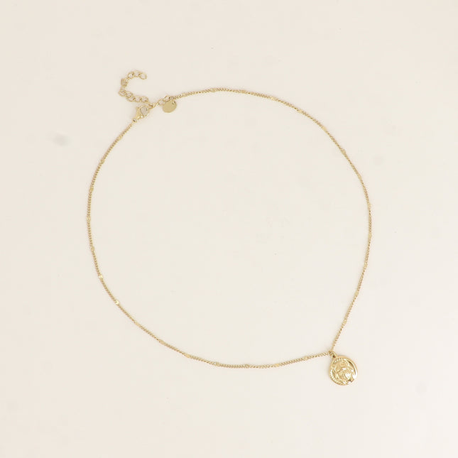 Collier - pendentif rond avec scarabée