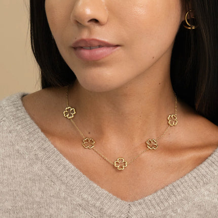 Necklace - openwork clovers