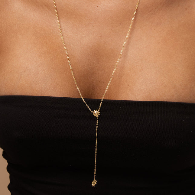 Y-shaped necklace - suns