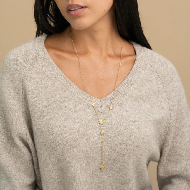 Y-Necklace - hibiscus flowers