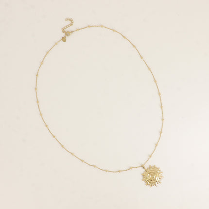 Collier - chaîne avec boule et soleil inca