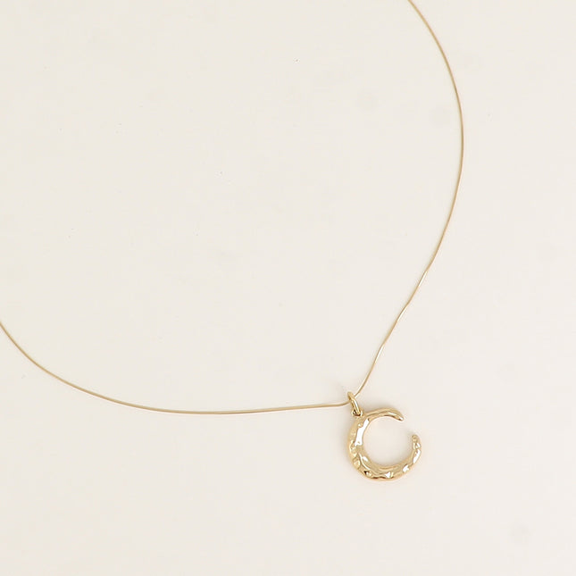 Collier - maille fine serpent et croissant de lune