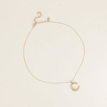 Collier - maille fine serpent et croissant de lune