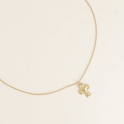 Collier - croix religieuse et coeur