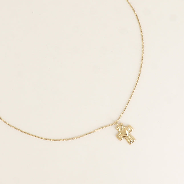 Collier - croix religieuse et coeur