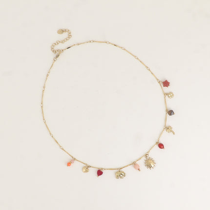 Collier - soleil, trèfle, palmier, éléphant, cœur