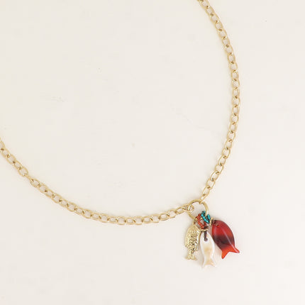 Collier - 3 poissons (résine, acier et céramique)