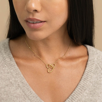 Collier - deux coeurs ajourés