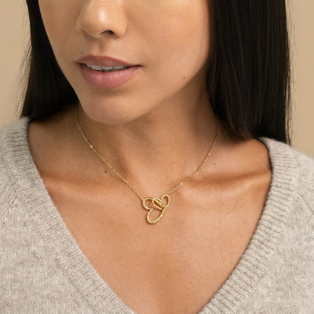 Necklace - two openwork hearts
