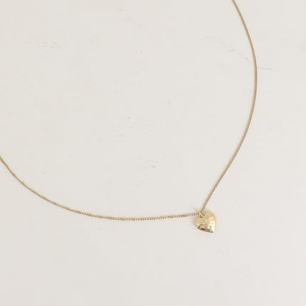 Collier - pendentif coeur effet brossé