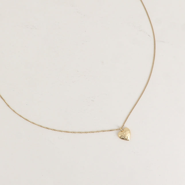 Collier - pendentif coeur effet brossé