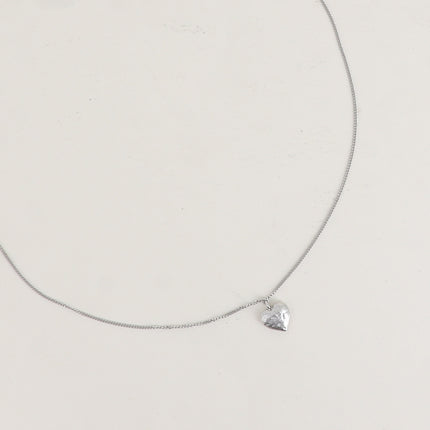 Collier - pendentif coeur effet brossé