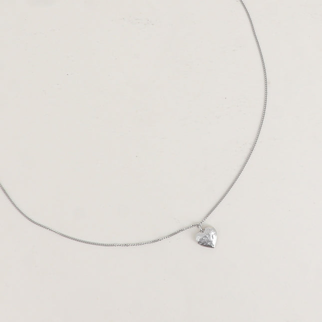Collier - pendentif coeur effet brossé