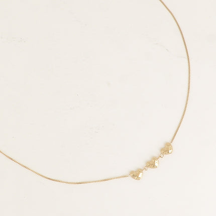 Collier - 3 coeurs effet brossé