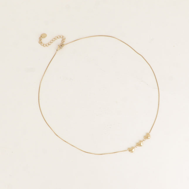 Collier - 3 coeurs effet brossé