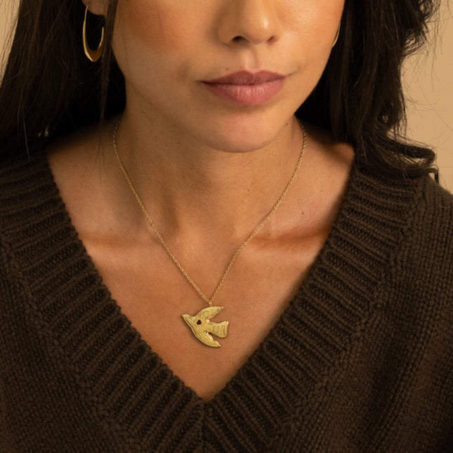 Collier - pendentif grand oiseau