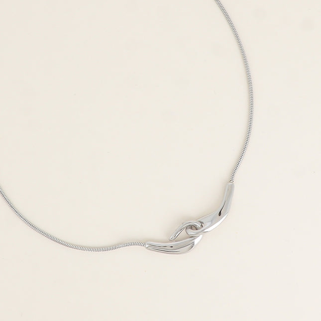 Collier - maille serpent et pendentif crochet