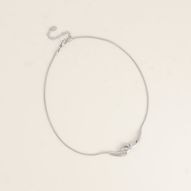 Collier - maille serpent et pendentif crochet
