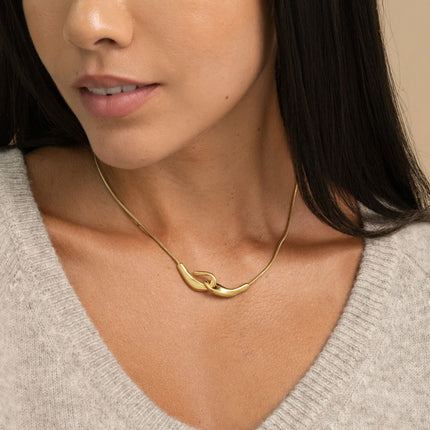 Collier - maille serpent et pendentif crochet