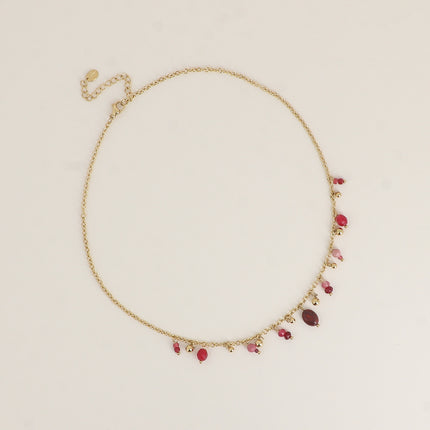 Collier - boules, rocailles, pierres naturelles et perles en résine