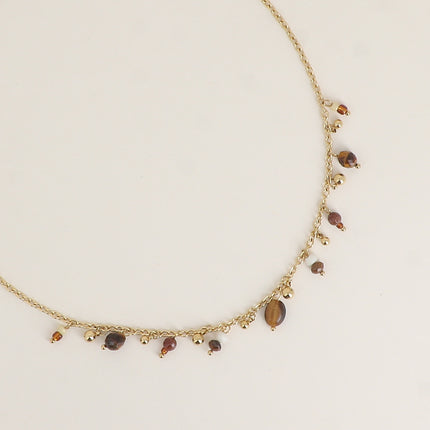 Collier - boules, rocailles, pierres naturelles et perles en résine