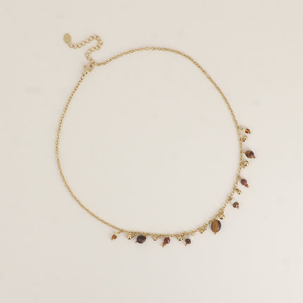 Collier - boules, rocailles, pierres naturelles et perles en résine