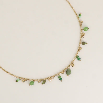 Collier - boules, rocailles, pierres naturelles et perles en résine