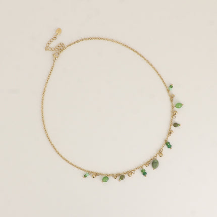 Collier - boules, rocailles, pierres naturelles et perles en résine
