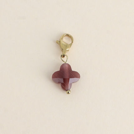 Charm Chance Petit - trèfle en pierre naturelle, pâte de verre ou oeil de chat