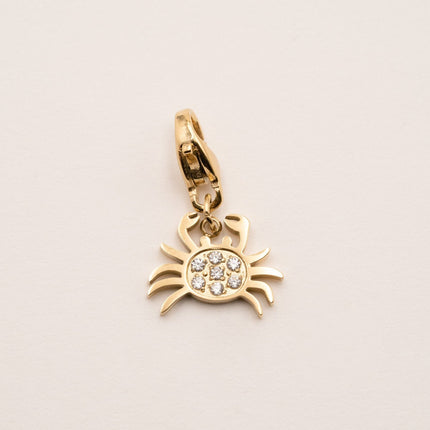 Charm Crabe - serti d'oxydes de zirconium
