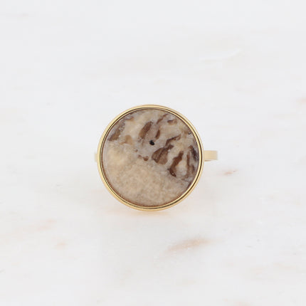 Bague Maxine - pierre naturelle ronde