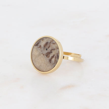 Bague Maxine - pierre naturelle ronde
