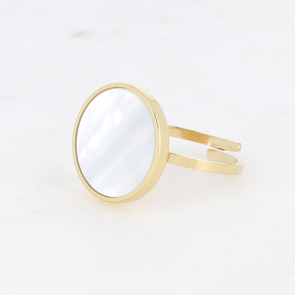 Bague Maxine - pierre naturelle ronde