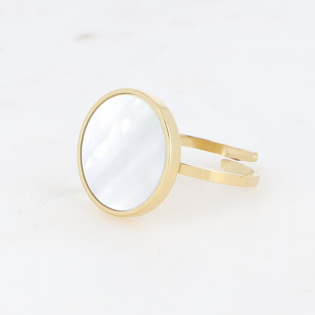 Maxine ring - round natural stone
