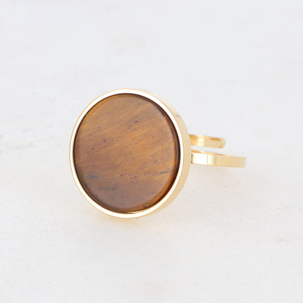 Bague Maxine - pierre naturelle ronde